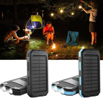 Solar Power Bank 20000mAh — Dual USB & LED 10
