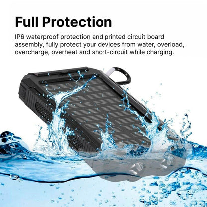 Solar Power Bank 20000mAh — Dual USB & LED 5