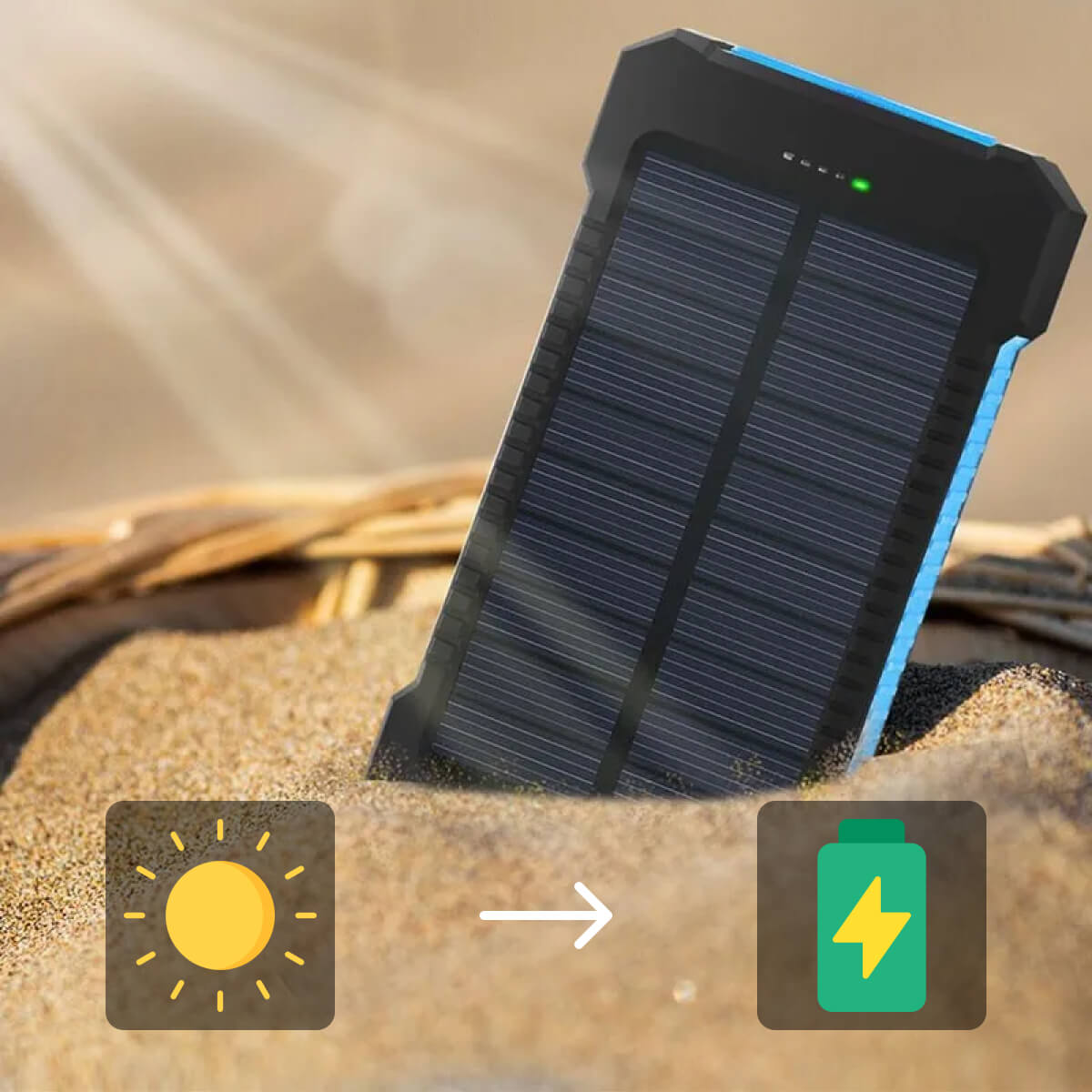 Solar Power Bank 20000mAh — Dual USB & LED 6
