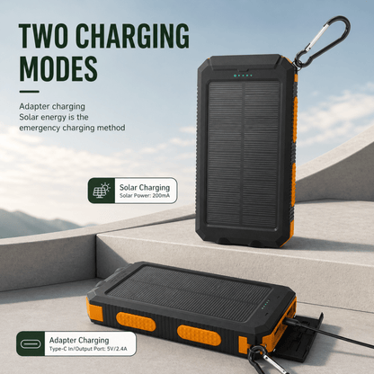 Solar Power Bank 20000mAh with LED Torch & Compass 3