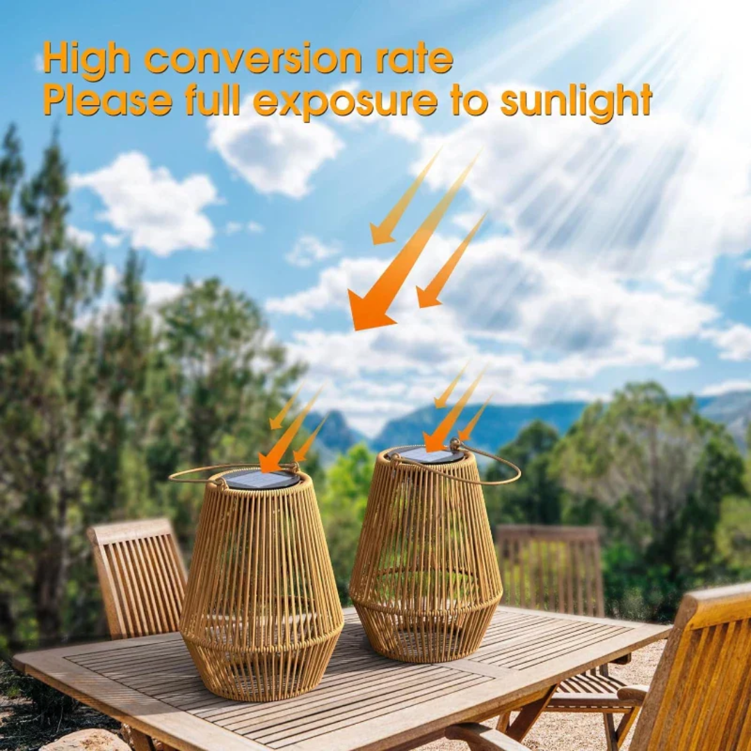 Solar Rattan Lantern — Cordless Outdoor Garden Light 2