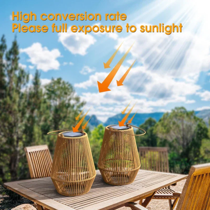 Solar Rattan Lantern — Cordless Outdoor Garden Light 2