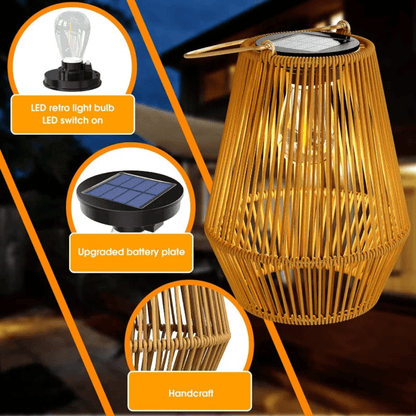 Solar Rattan Lantern — Cordless Outdoor Garden Light 3