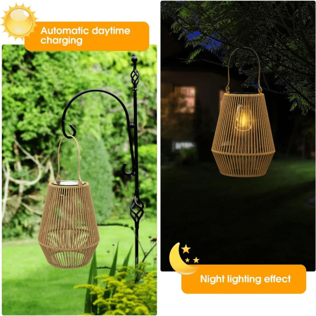 Solar Rattan Lantern — Cordless Outdoor Garden Light 4