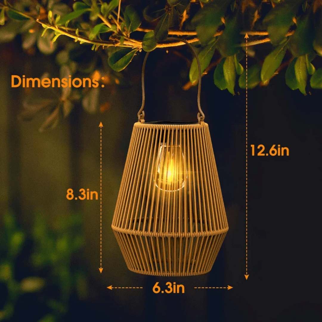 Solar Rattan Lantern — Cordless Outdoor Garden Light 7