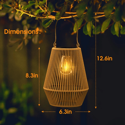 Solar Rattan Lantern — Cordless Outdoor Garden Light 7