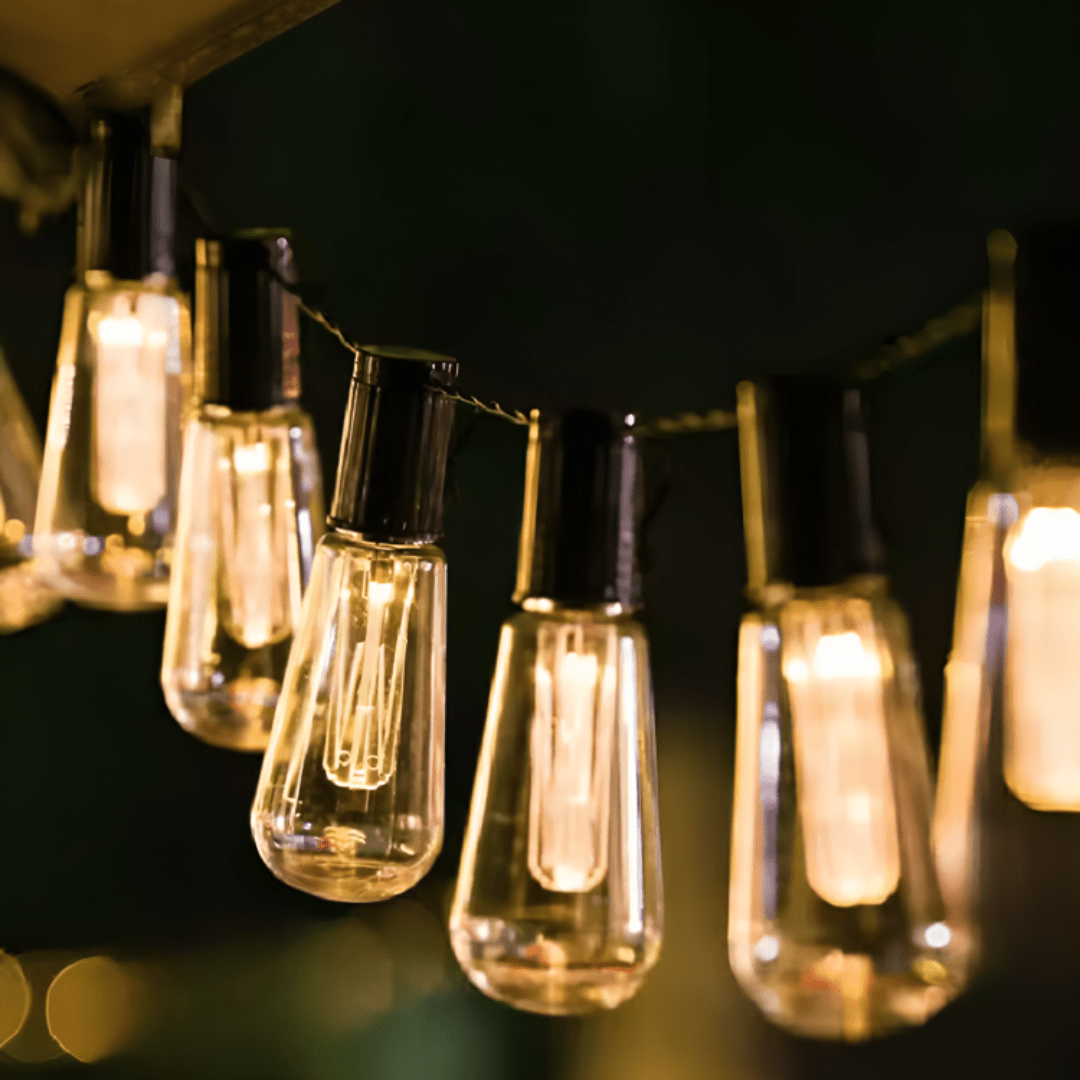 Solar Vintage String Lights 10m 40 LED — Outdoor IP65 1