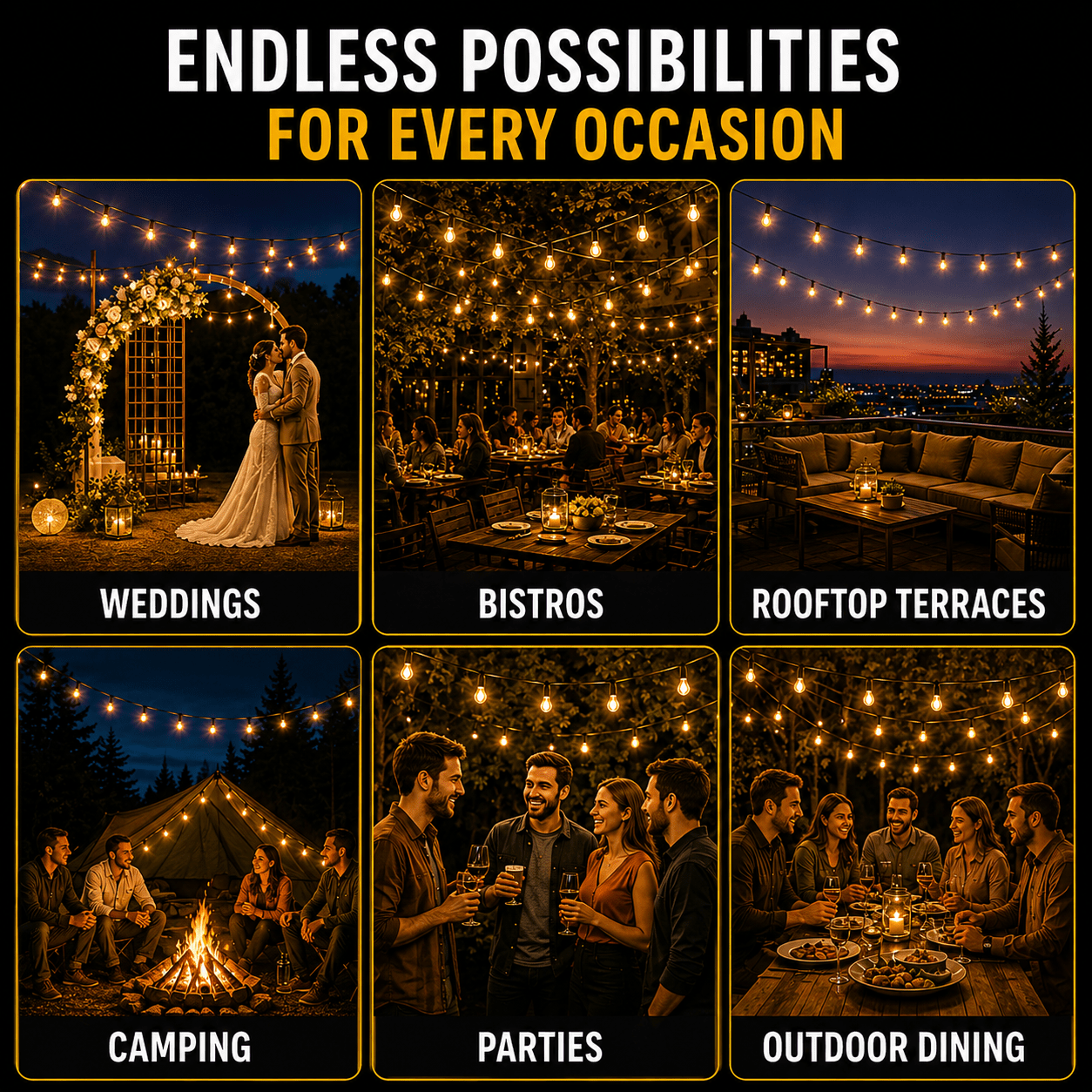 Solar Vintage String Lights 10m 40 LED — Outdoor IP65 9