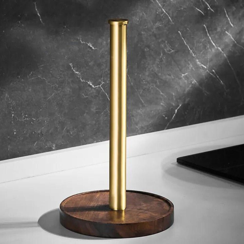 Solid Walnut Kitchen Paper Towel Holder — Minimalist Stand 2