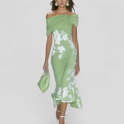 Statement Print Midi Dress — Relaxed Elegant Fit 1