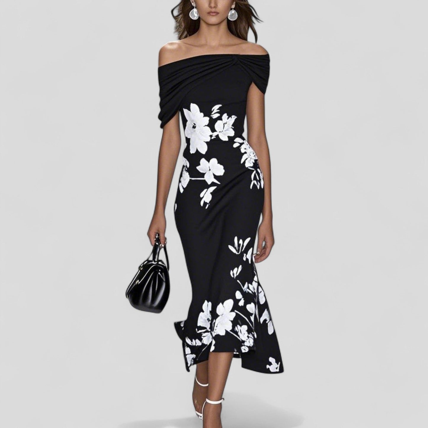 Statement Print Midi Dress — Relaxed Elegant Fit 3