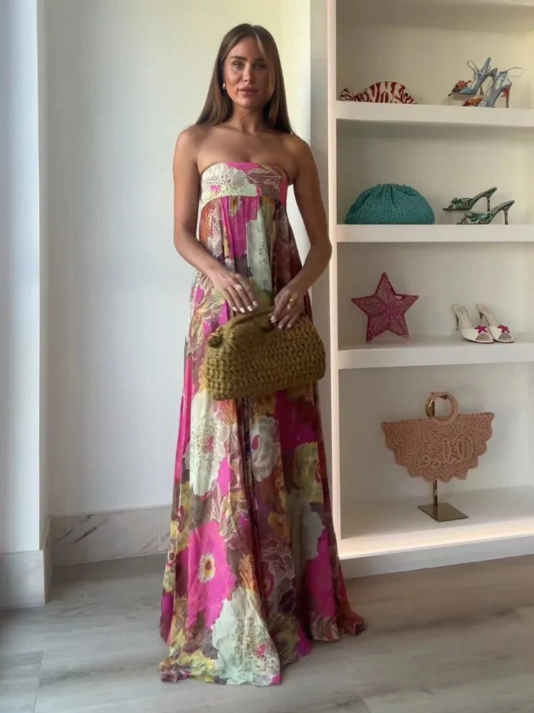 Strapless Floral Maxi Dress — Wedding Guest Style 3