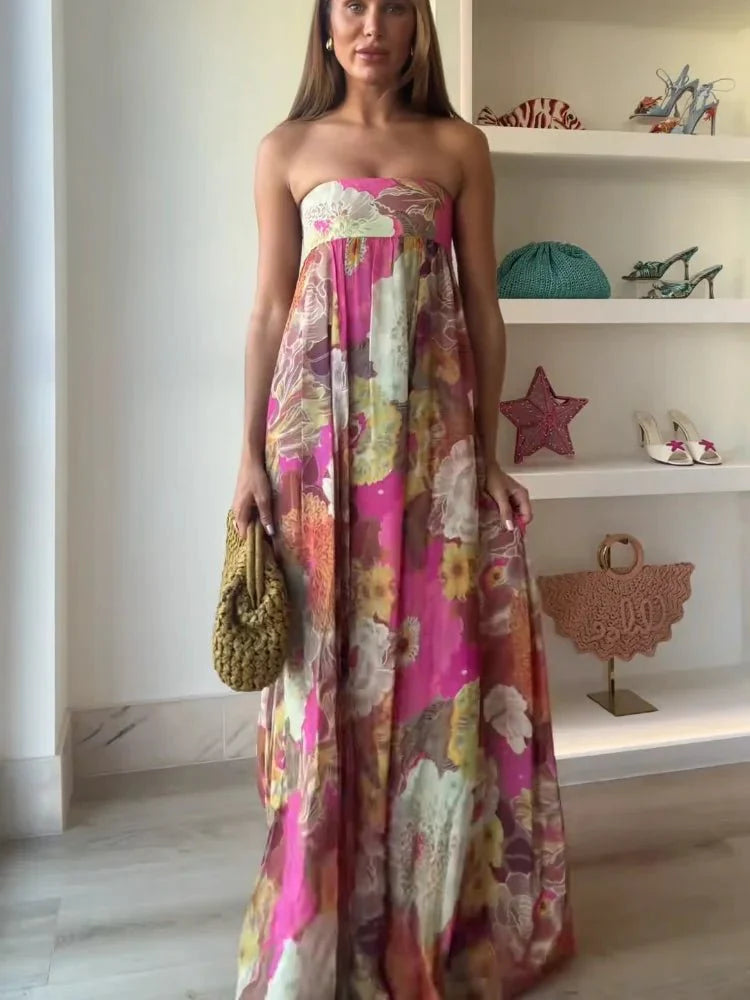Strapless Floral Maxi Dress — Wedding Guest Style 4