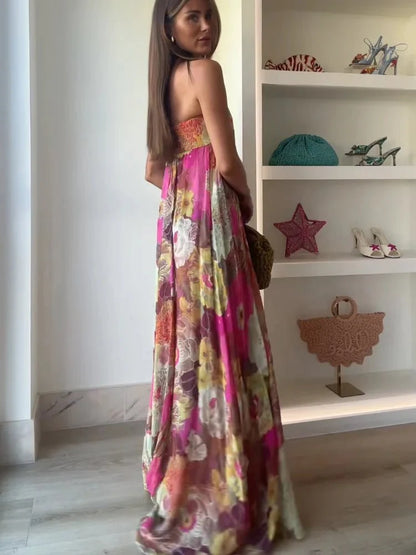 Strapless Floral Maxi Dress — Wedding Guest Style 5
