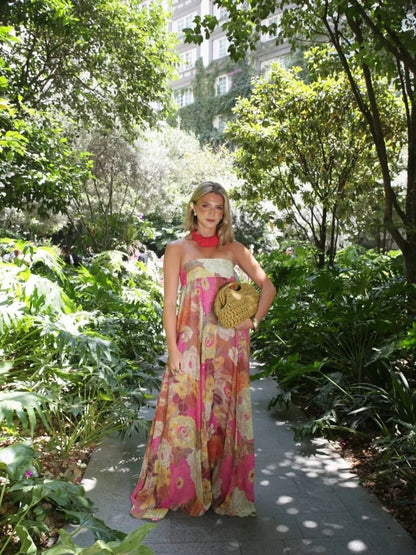 Strapless Floral Maxi Dress — Wedding Guest Style 6