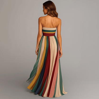 Strapless Pleated Maxi Dress for Special Occasions 4