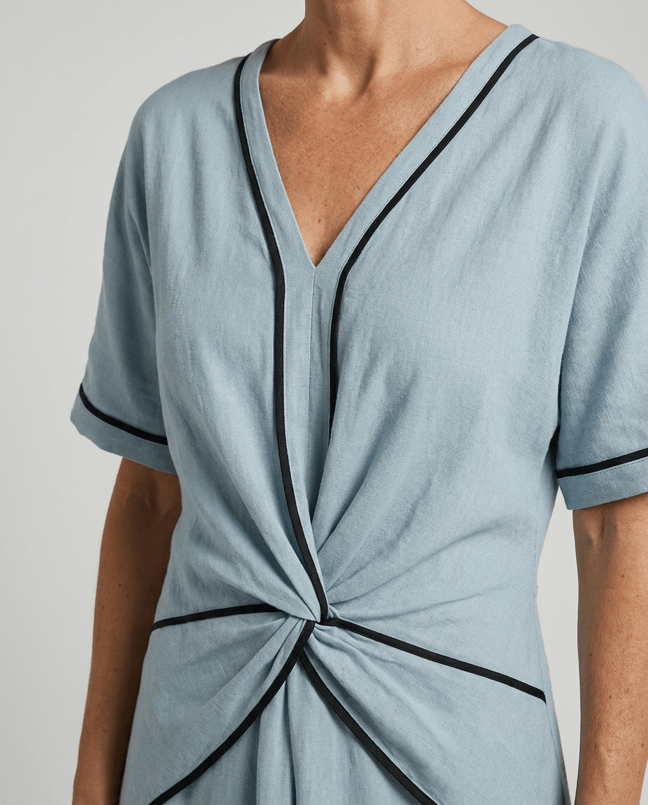 Summer Maxi Dress — V-Neck with Twist Front 5