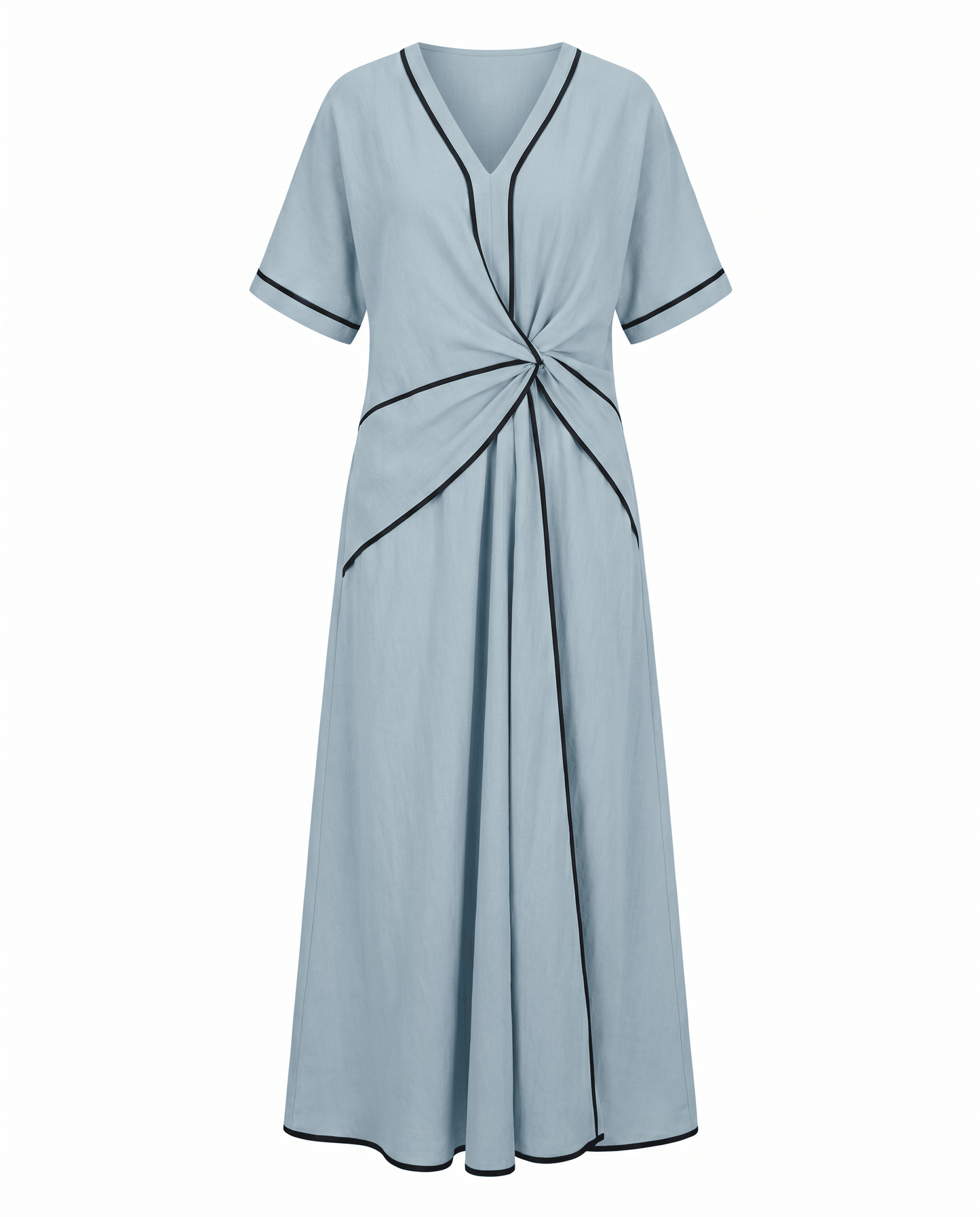 Summer Maxi Dress — V-Neck with Twist Front 6