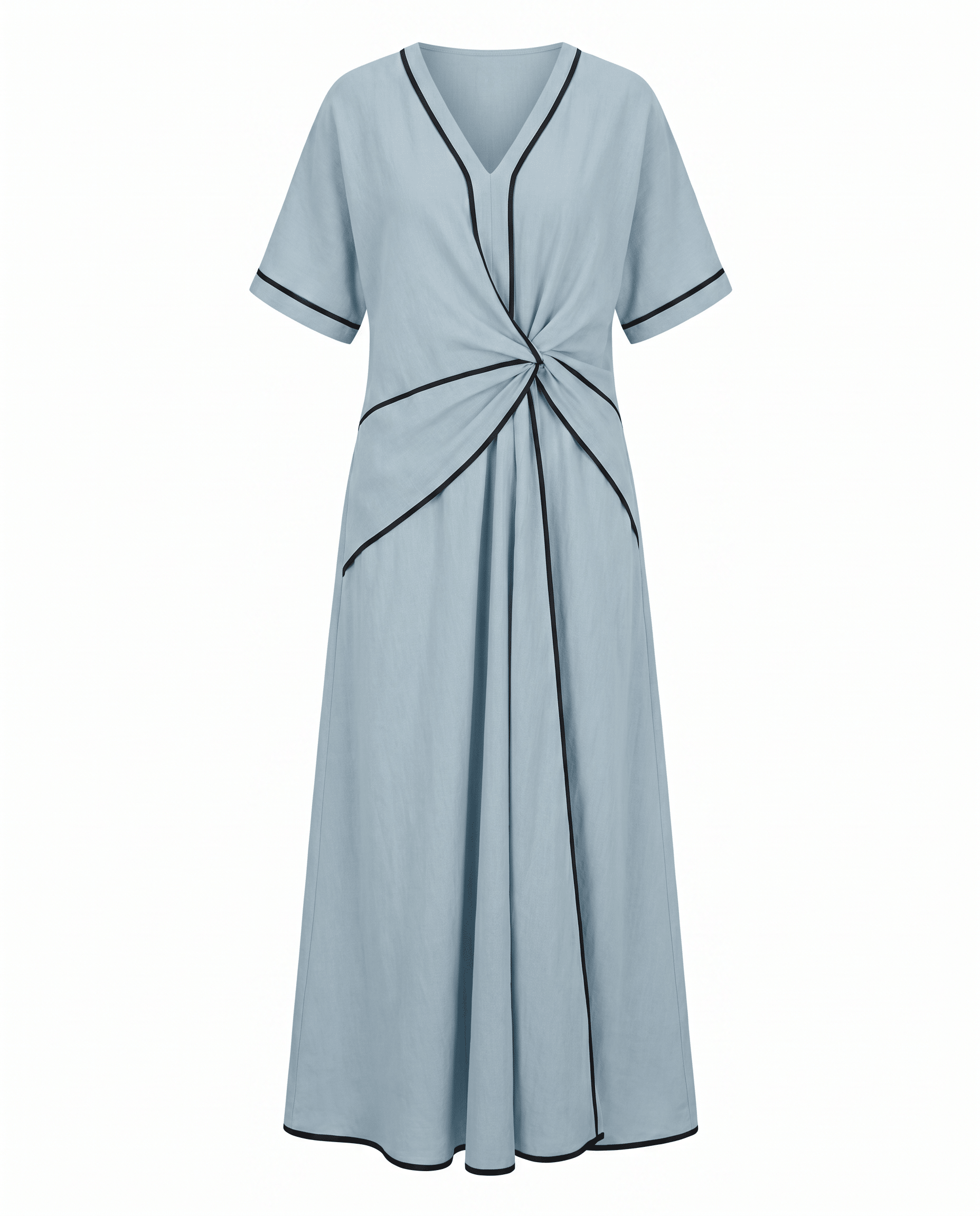Summer Maxi Dress — V-Neck with Twist Front 6