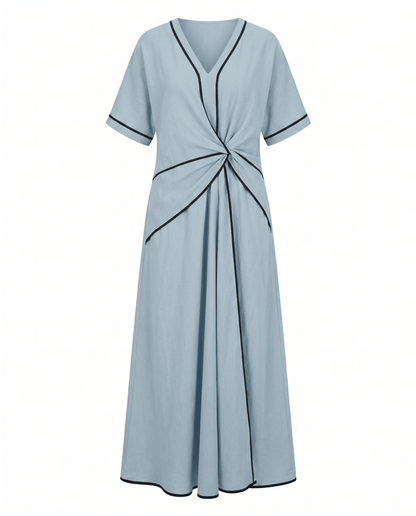 Summer Maxi Dress — V-Neck with Twist Front 6