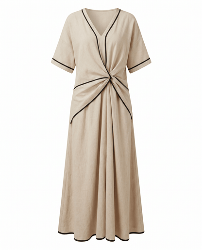 Summer Maxi Dress — V-Neck with Twist Front 8