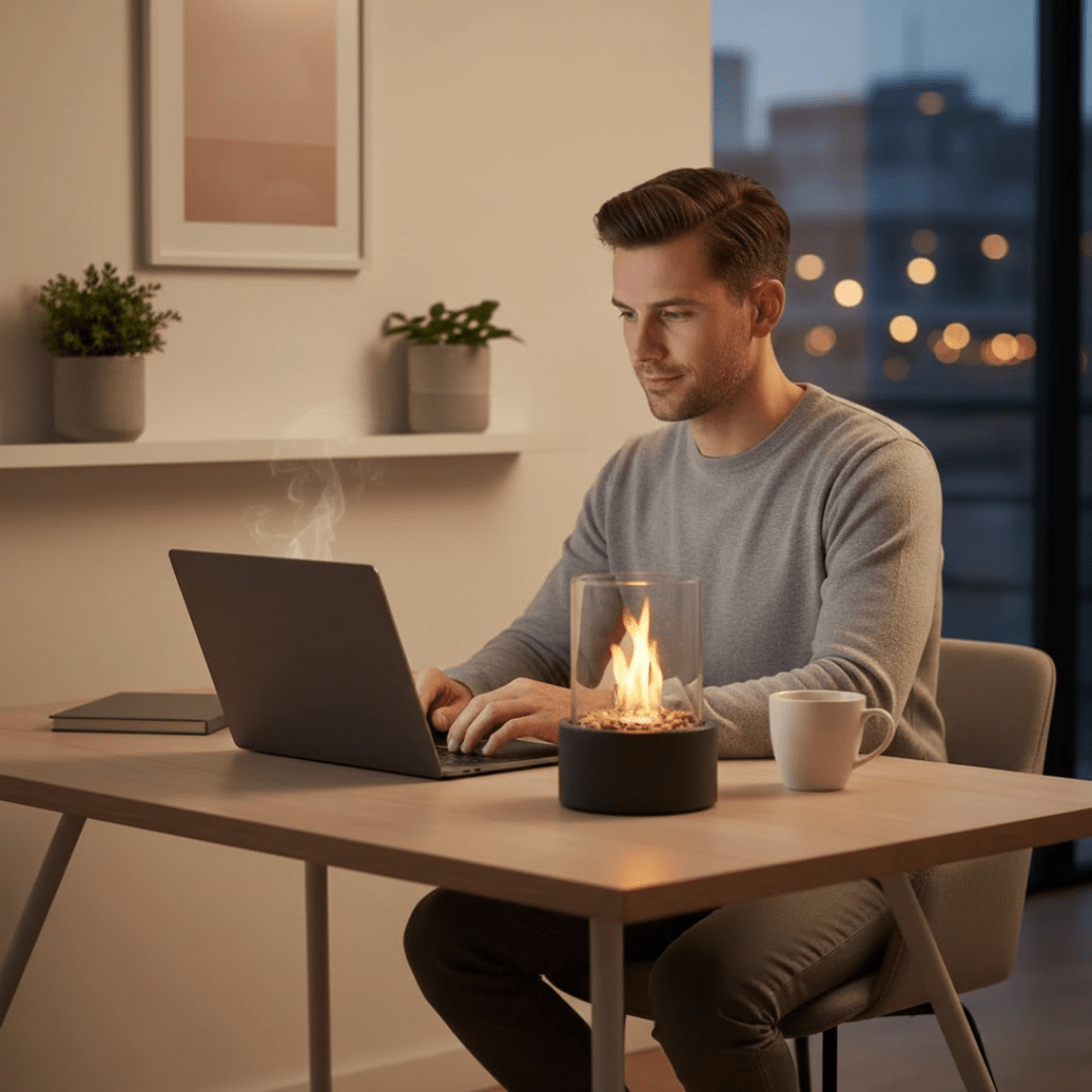 Tabletop Bioethanol Fireplace — Smokeless Warm Glow 4
