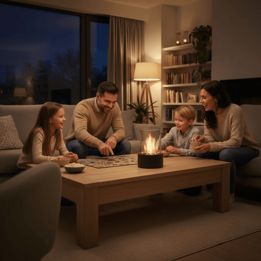 Tabletop Bioethanol Fireplace — Smokeless Warm Glow 6