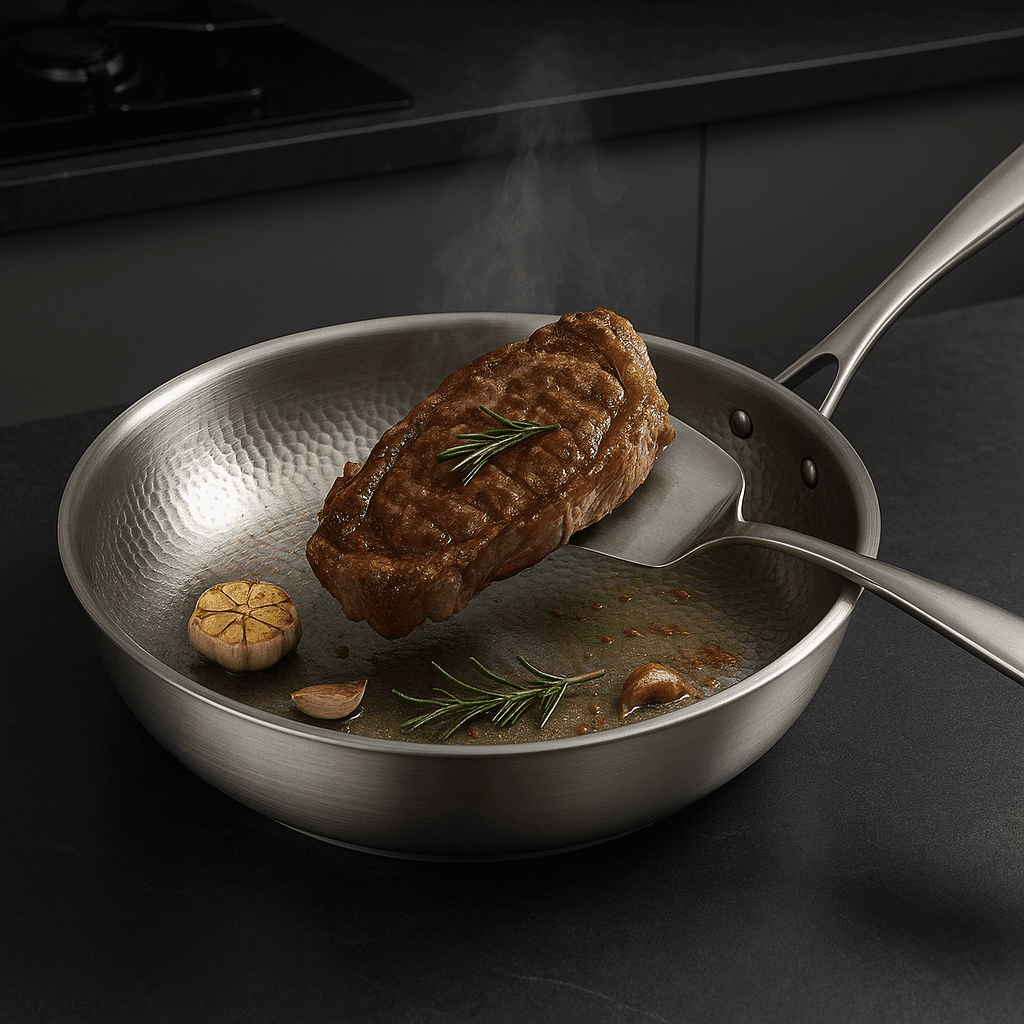 Titan-Premium Stainless Steel Pan for Induction & Gas 1
