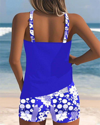 Two-Piece Floral Swimsuit — Tankini Top with Shorts 10
