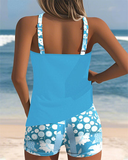 Two-Piece Floral Swimsuit — Tankini Top with Shorts 8