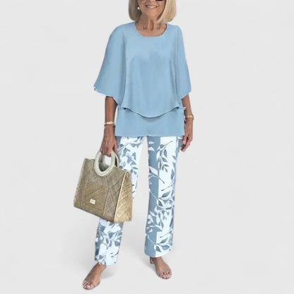 Two-Piece Outfit Set — Elegant Top and Trousers 11