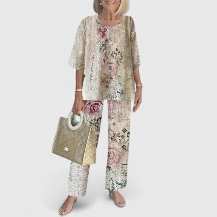 Two-Piece Outfit Set — Elegant Top and Trousers 12