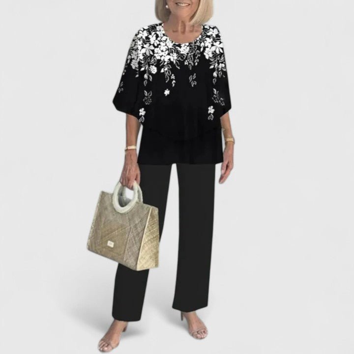 Two-Piece Outfit Set — Elegant Top and Trousers 13