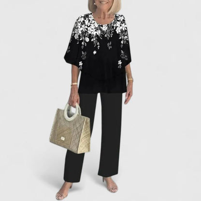 Two-Piece Outfit Set — Elegant Top and Trousers 13