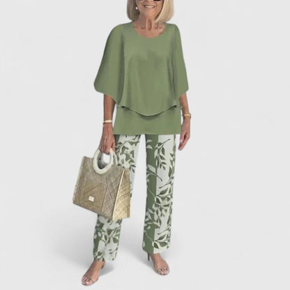 Two-Piece Outfit Set — Elegant Top and Trousers 2