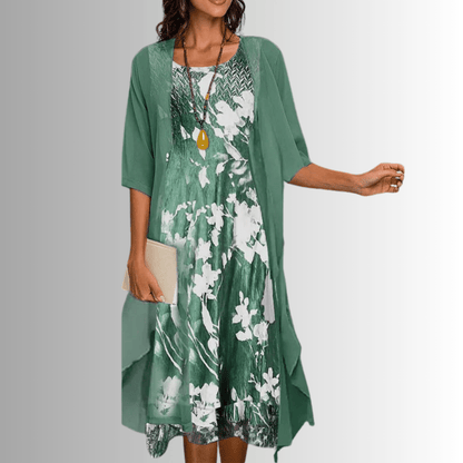Two-Piece Summer Set — Blouse and Flowy Dress 1