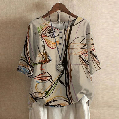 Vintage Floral Blouse with Relaxed Comfort Fit 11