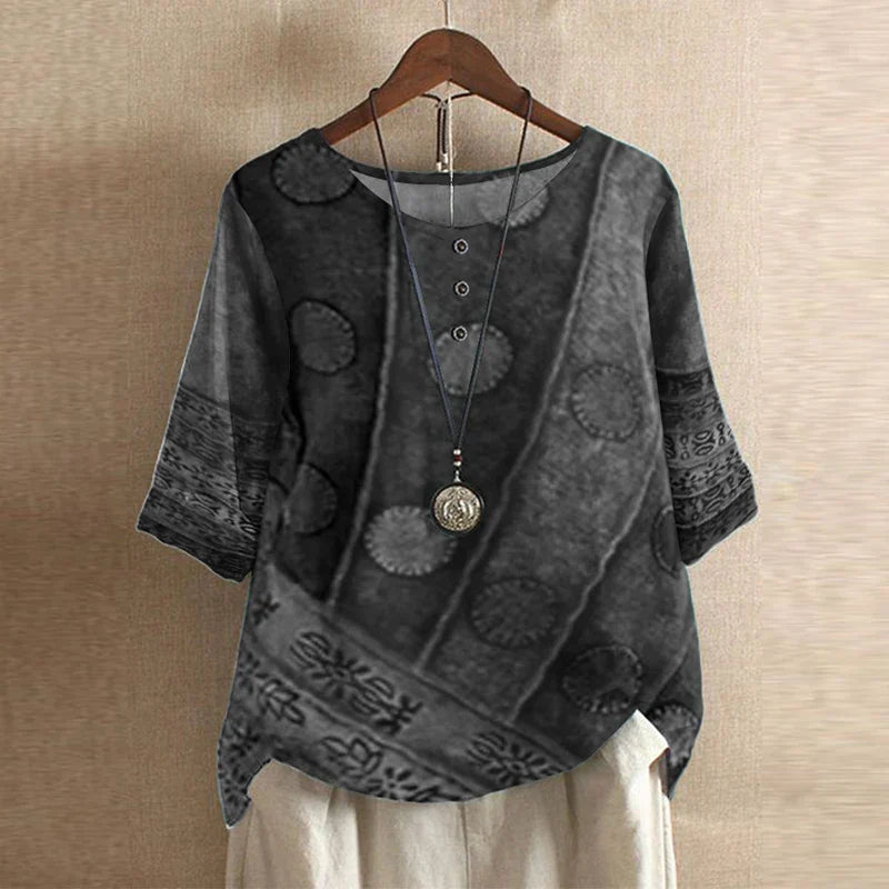 Vintage Floral Blouse with Relaxed Comfort Fit 2