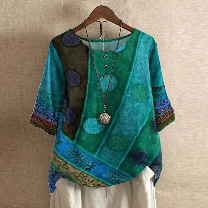 Vintage Floral Blouse with Relaxed Comfort Fit 3