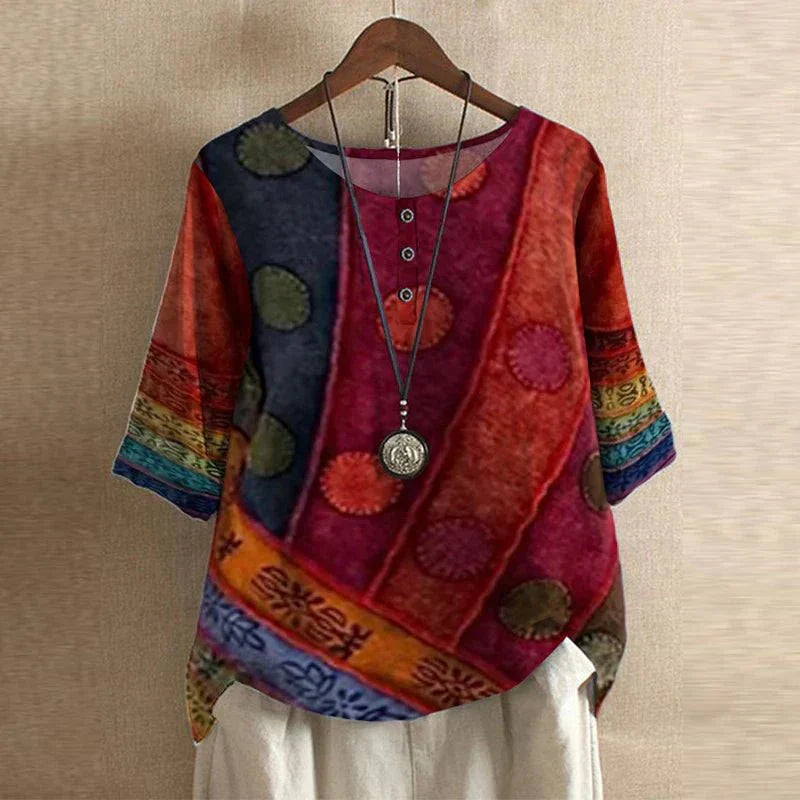 Vintage Floral Blouse with Relaxed Comfort Fit 4