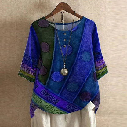 Vintage Floral Blouse with Relaxed Comfort Fit 5