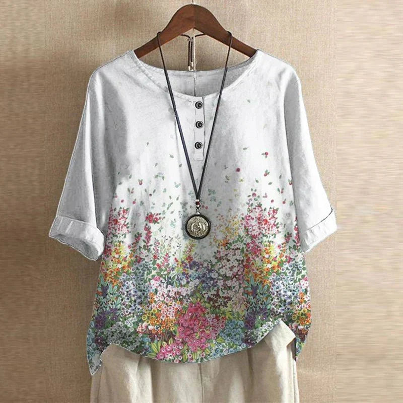 Vintage Floral Blouse with Relaxed Comfort Fit 7