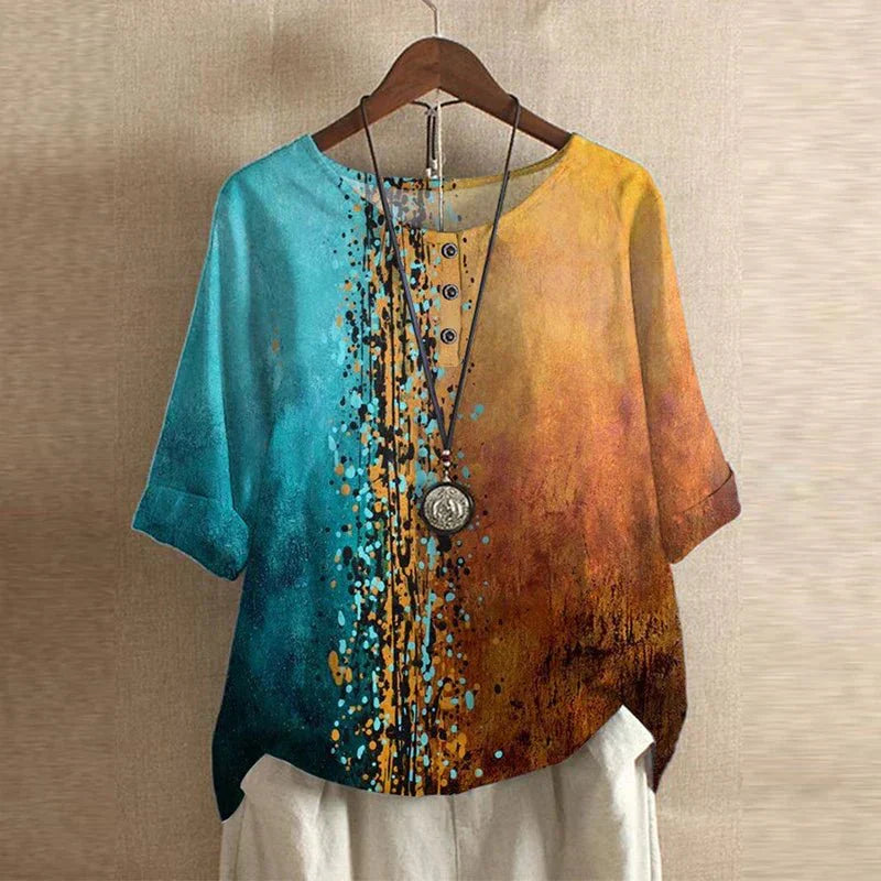 Vintage Floral Blouse with Relaxed Comfort Fit 8