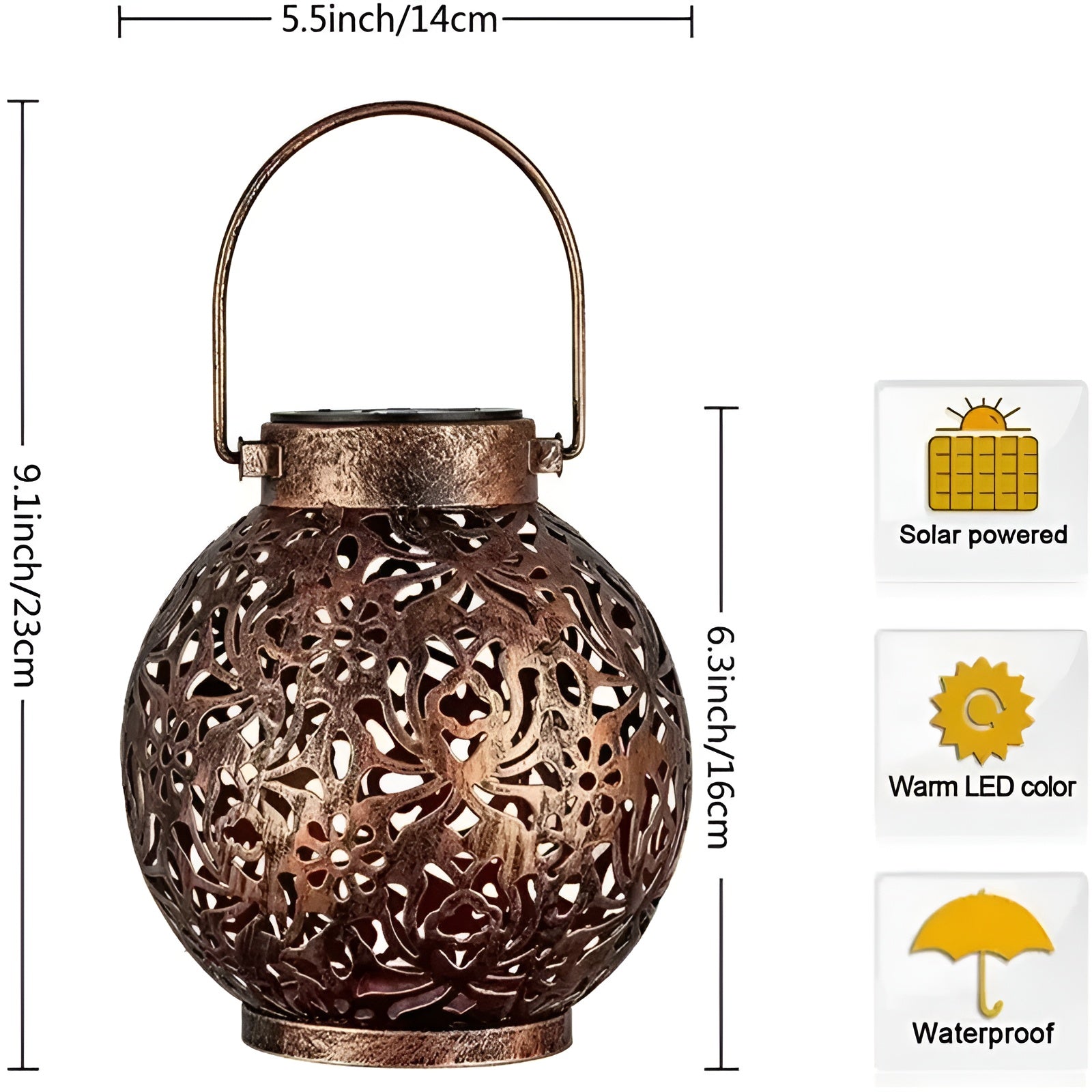 Vintage Solar Garden Lamp — Elegant Weatherproof Light 6