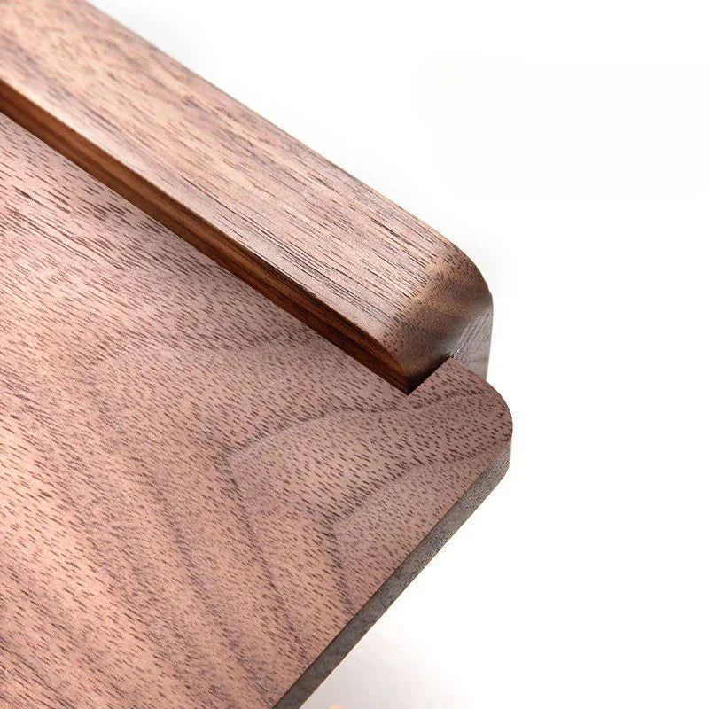 Walnut Wall Toilet Roll Holder with Built-In Shelf 4