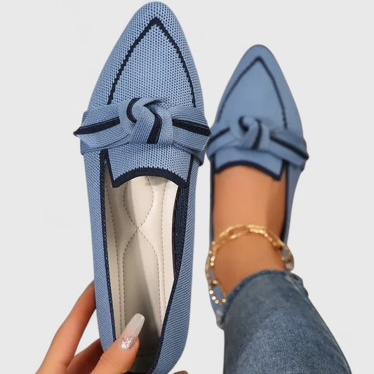 Women's Pointed Loafers with Bow & Orthopedic Fit 1